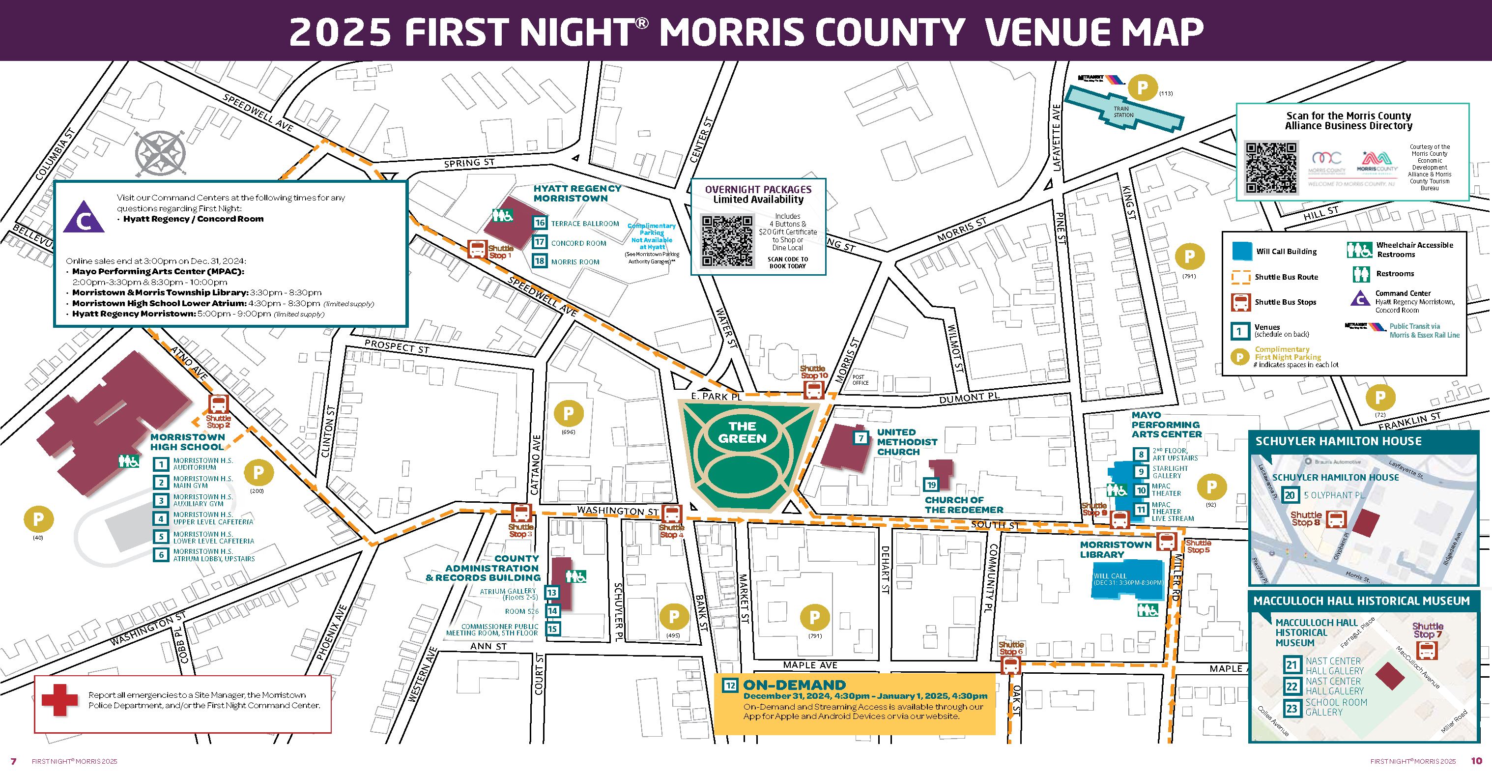 First Night Morris County 2025 Map 12-31-24