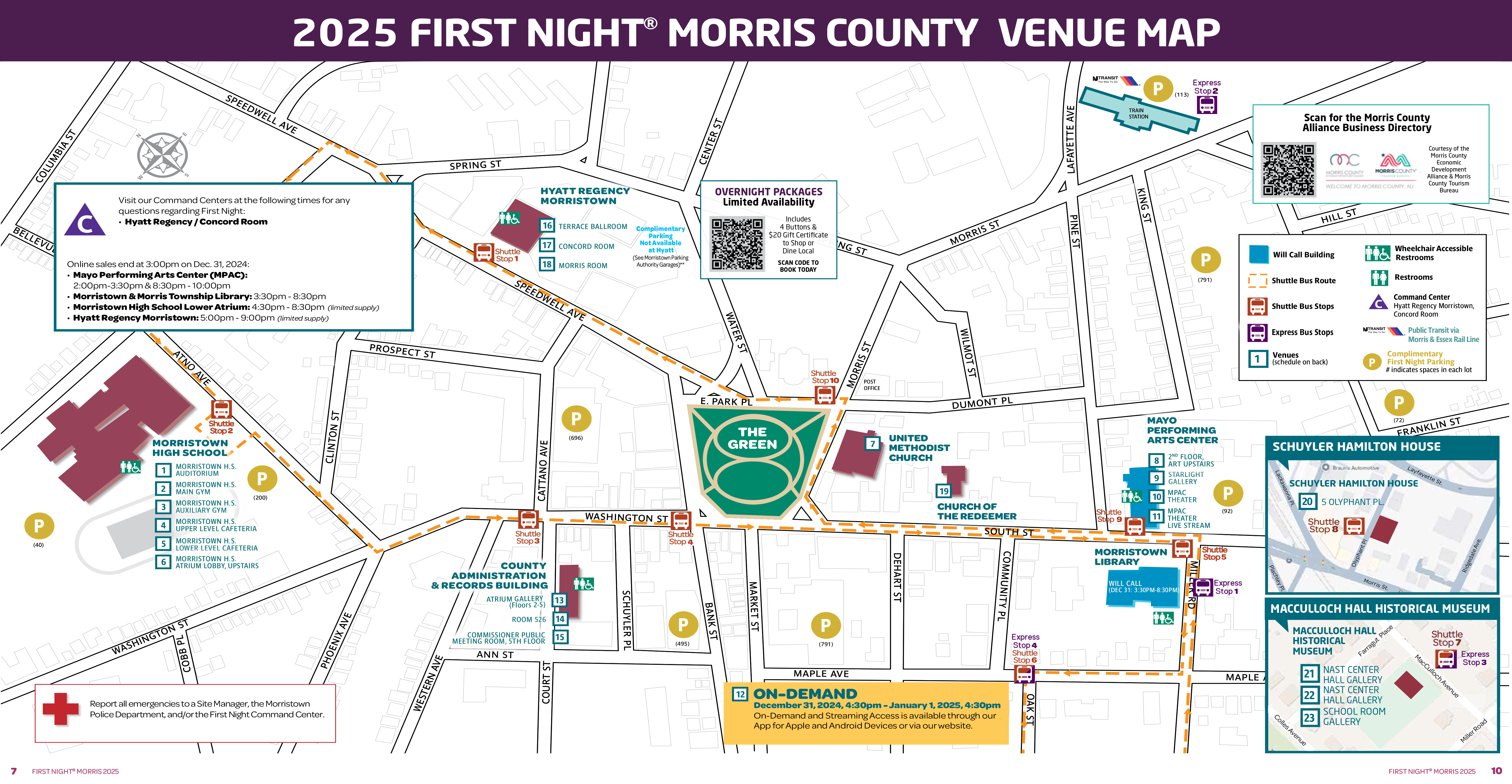 First Night Morris County 2025 Updated Map