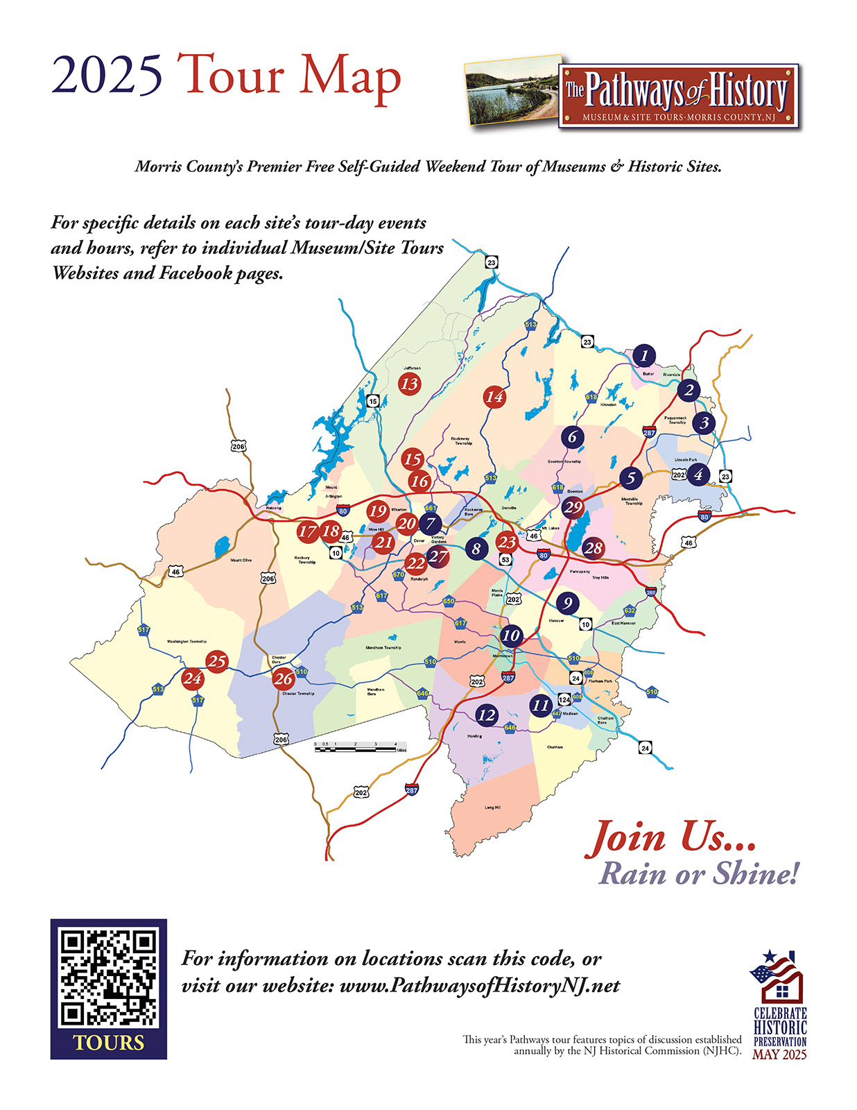 Discover Morris County’s Past at the 16th Annual Pathways of History Tour Map