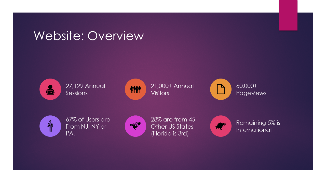 Sponsor First Night Morris County, Website Overivew