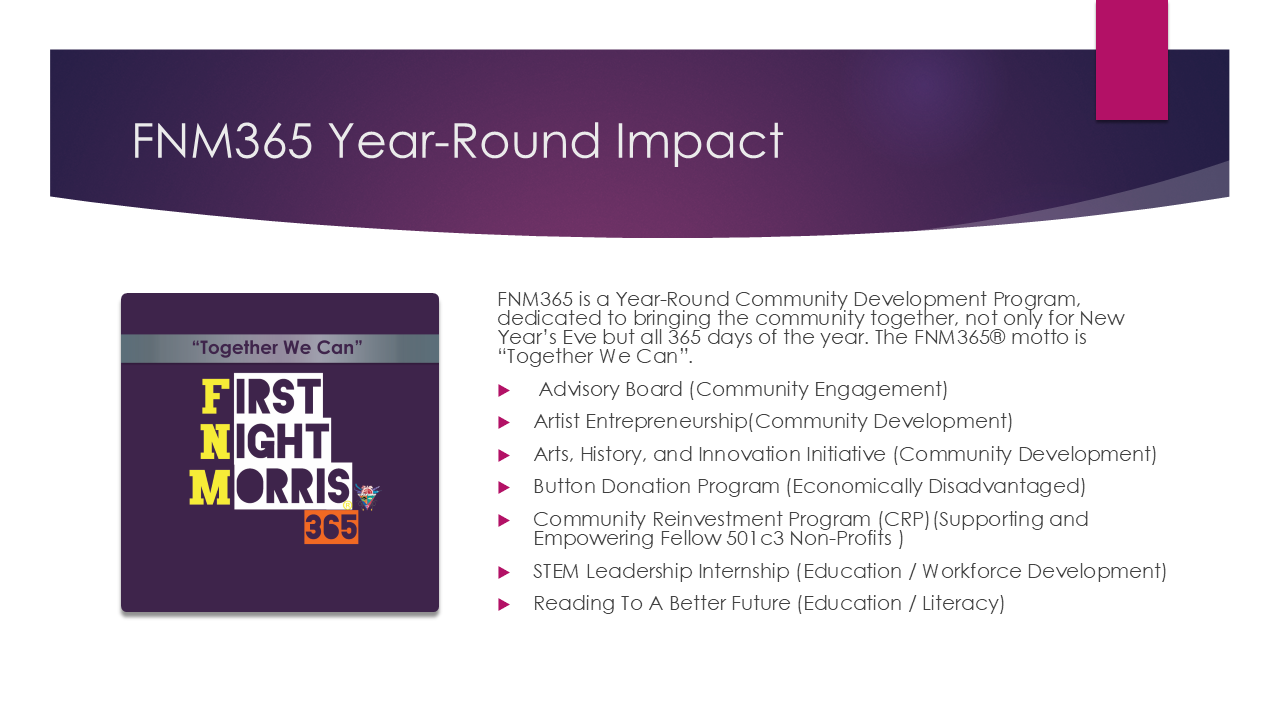 Sponsor First Night Morris County, Year-Round Impact